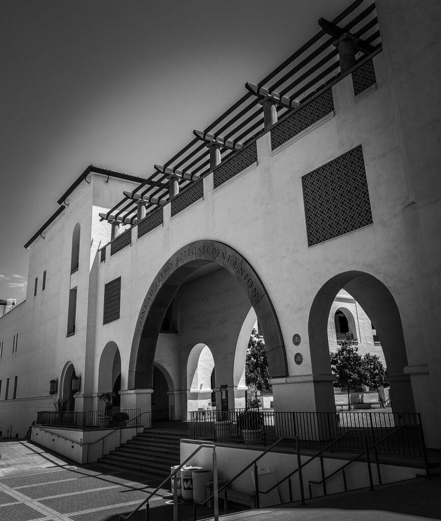 The photography of San Diego State University, building