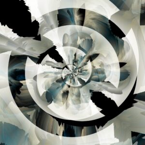 Artwork with mirrored texture, featuring organic shapes